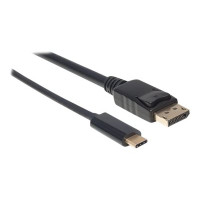 Manhattan USB-C to DisplayPort Cable, 4K@60Hz, 1m, Male to Male, Black, Three Year Warranty, Polybag - Adapterkabel - 24 pin USB-C (M)