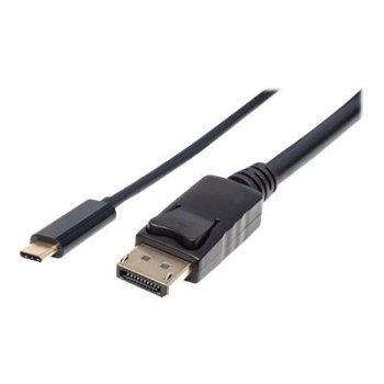 Manhattan USB-C to DisplayPort Cable, 4K@60Hz, 2m, Male to Male, Black, Three Year Warranty, Polybag - Cavo DisplayPort - USB-C a 24 pin (M)