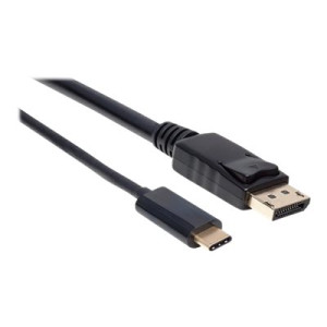 Manhattan USB-C to DisplayPort Cable, 4K@60Hz, 2m, Male to Male, Black, Three Year Warranty, Polybag - DisplayPort-Kabel - 24 pin USB-C (M)