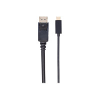 Manhattan USB-C to DisplayPort Cable, 4K@60Hz, 2m, Male to Male, Black, Three Year Warranty, Polybag - DisplayPort-Kabel - 24 pin USB-C (M)