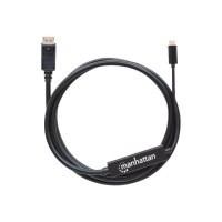 Manhattan USB-C to DisplayPort Cable, 4K@60Hz, 2m, Male to Male, Black, Three Year Warranty, Polybag - DisplayPort-Kabel - 24 pin USB-C (M)