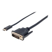 Manhattan USB-C to DVI-D Cable, 1080p@60Hz, 2m, Male to Female, Black, Compatible with DVD-D, Three Year Warranty, Polybag - Adapterkabel - 24 pin USB-C (M)