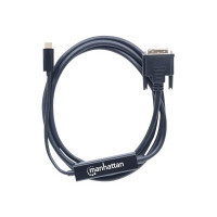 Manhattan USB-C to DVI-D Cable, 1080p@60Hz, 2m, Male to Female, Black, Compatible with DVD-D, Three Year Warranty, Polybag - Adapterkabel - 24 pin USB-C (M)