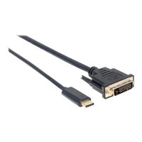 Manhattan USB-C to DVI-D Cable, 1080p@60Hz, 2m, Male to Female, Black, Compatible with DVD-D, Three Year Warranty, Polybag - Adapterkabel - 24 pin USB-C (M)