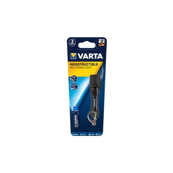 Varta 16701 101 421. Taschenlampen Typ: Schlüsselanhänger-Blinklicht, Produktfarbe: Schwarz, Gehäusematerial: Gummi. Stoßfest bis zu: 9 m, Internationale Schutzart (IP-Code): IPX4. Lampentyp: LED, Anzahl Lampe(n): 1 Lampen, Lichtleistung: 12 lm. Akku-/Bat