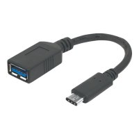 Manhattan USB-C to USB-A Cable, 15cm, Male to Female, Black, 5 Gbps (USB 3.2 Gen1 aka USB 3.0)