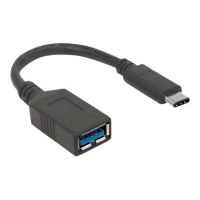 Manhattan USB-C to USB-A Cable, 15cm, Male to Female, Black, 5 Gbps (USB 3.2 Gen1 aka USB 3.0)