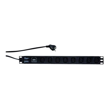 LogiLink - Power distribution unit (rack mountable) - AC 230 V - Input, input CEE 7/7 - Output connections: 8 (IEC 60320 C13) - 1U - 48.3 cm (19") - 2 m - Black, RAL 9005