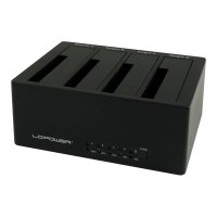 LC-Power LC-DOCK-U3-4B - HDD-Dockingstation mit Netzanzeige, Ein/Aus-Schalter, Klon-Funktion Schächte: 4 - 2,5" / 3,5" gemeinsam genutzt (6,4 cm/8,9 cm gemeinsam genutzt)