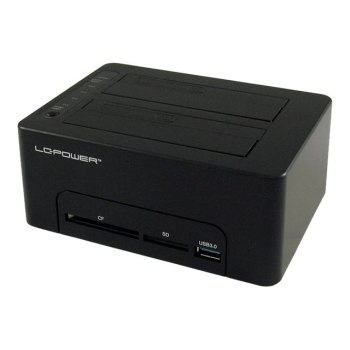 LC-Power LC-DOCK-U3-CR - HDD-Dockingstation mit Netzanzeige, Ein/Aus-Schalter, Klon-Funktion Schächte: 2 - 2,5" / 3,5" gemeinsam genutzt (6,4 cm/8,9 cm gemeinsam genutzt)