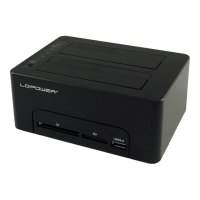 LC-Power LC-DOCK-U3-CR - HDD-Dockingstation mit Netzanzeige, Ein/Aus-Schalter, Klon-Funktion Schächte: 2 - 2,5" / 3,5" gemeinsam genutzt (6,4 cm/8,9 cm gemeinsam genutzt)