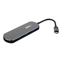 EMTEC HUB 6-in-1 Type-C T650C - Hub - 3 x USB 3.1 Gen 1 + 1 x USB-C (Stromdurchsatz)