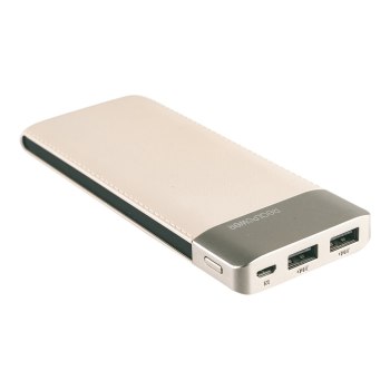 Realpower PB-8000 Fashion - Powerbank - 8000 mAh - 2 A - 2 Ausgabeanschlussstellen (USB) - Champagnerfarben