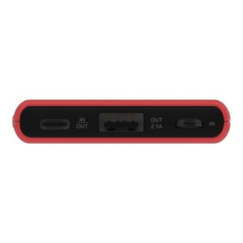 TERRATEC P50 Pocket - Powerbank - 5000 mAh - 2.1 A - 2 Ausgabeanschlussstellen (USB, USB-C) - Poppy Red