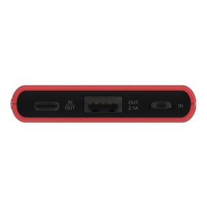 TERRATEC P50 Pocket - Powerbank - 5000 mAh - 2.1 A - 2 Ausgabeanschlussstellen (USB, USB-C) - Poppy Red