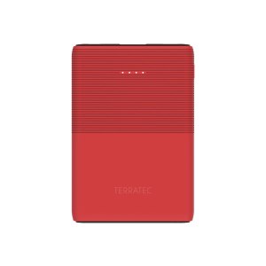 TERRATEC P50 Pocket - Powerbank - 5000 mAh - 2.1 A - 2 Ausgabeanschlussstellen (USB, USB-C) - Poppy Red