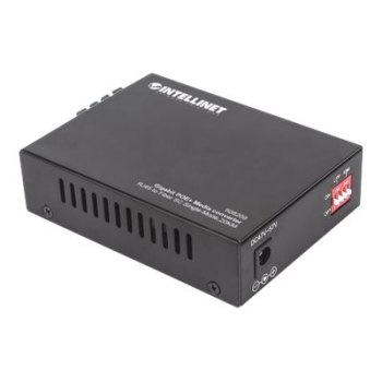 Intellinet Gigabit PoE+ Media Converter, 1000Base-T RJ45 Port to 1000Base-LX (SC)