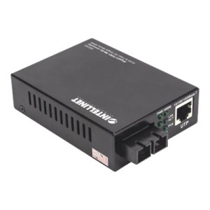 Intellinet Gigabit PoE+ Media Converter, 1000Base-T RJ45 Port to 1000Base-LX (SC)