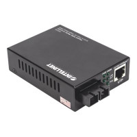 Intellinet Gigabit PoE+ Media Converter, 1000Base-T RJ45 Port to 1000Base-LX (SC)