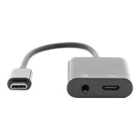 DIGITUS USB Type-C Adapter / Konverter, Type-C auf USB Type-C + 3.5mm Klinke