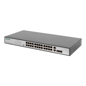 DIGITUS Switch di rete PoE Gigabit a 24 porte, 19...