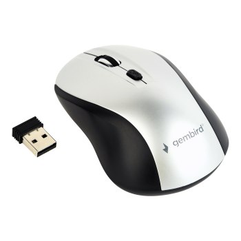 Gembird MUSW-4B-02-BS - Mouse - ottico - 4 pulsanti - senza fili - 2.4 GHz - ricevitore wireless (USB)