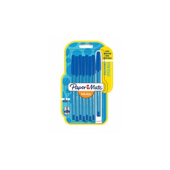 Papermate InkJoy 100 ST. Produktfarbe: Blau, Schreibfarben: Blau, Typ: Stick-Kugelschreiber. Menge pro Packung: 8 Stück(e), Verpackungsart: Sichtverpackung