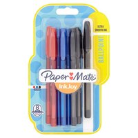 Papermate InkJoy 100 ST. Produktfarbe: Schwarz, Blau, Rot, Schreibfarben: Schwarz, Blau, Rot, Typ: Stick-Kugelschreiber. Menge pro Packung: 8 Stück(e), Verpackungsart: Sichtverpackung