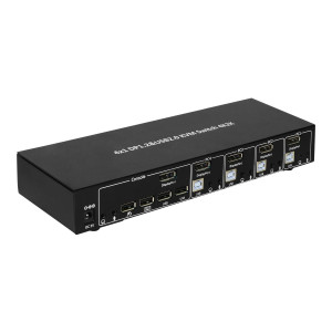 Techly 4 Port DisplayPort 1.2 KVM Switch with Hub and audio - KVM-/Audio-/USB-Switch - 4 x KVM/Audio - 1 lokaler Benutzer - Desktop