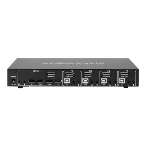 Techly 4 Port DisplayPort 1.2 KVM Switch with Hub and audio - KVM-/Audio-/USB-Switch - 4 x KVM/Audio - 1 utente locale - Desktop