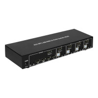 Techly 4 Port DisplayPort 1.2 KVM Switch with Hub and audio - KVM-/Audio-/USB-Switch - 4 x KVM/Audio - 1 utente locale - Desktop