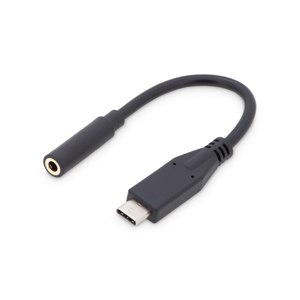 DIGITUS USB Type-C Audio Adapter / Konverter, Type-C/St auf 3.5mm Klinke/Bu