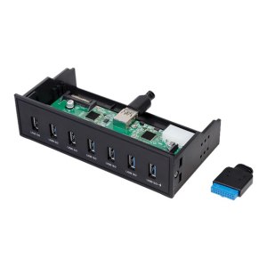 LogiLink USB 3.0 hub, 7-port 5.25" internal, with fast charging port - Hub - 6 x SuperSpeed USB 3.0 + 1 x SuperSpeed USB 3.0 (charging)