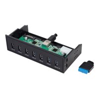 LogiLink USB 3.0 hub, 7-port 5.25" internal, with fast charging port - Hub - 6 x SuperSpeed USB 3.0 + 1 x SuperSpeed USB 3.0 (laden)