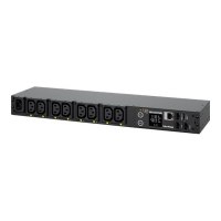 CyberPower Switched Series PDU41004 - Stromverteilungseinheit (Rack - einbaufähig) - Wechselstrom 100-240 V - 1-phasig - Ethernet, serial - Eingabe, Eingang IEC 60320 C14 - Ausgangsanschlüsse: 8 (IEC 60320 C13) - 1U - 3.05 m cord - Schwarz