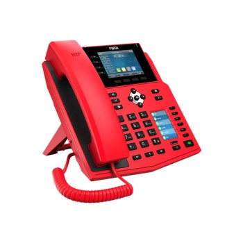 Fanvil X5U - VoIP-Telefon - mit Bluetooth-Schnittstelle mit Rufnummernanzeige/Anklopffunktion - dreiweg Anruffunktion - SIP, SIP v2 - 16 Zeilen - Rot