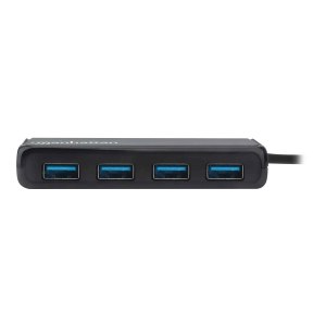 Manhattan USB-C Dock/Hub, Ports (4): USB-A (x4), 5 Gbps (USB 3.2 Gen1 aka USB 3.0), External Power Supply Not Needed, Equivalent to Startech HB30CM4AB, SuperSpeed USB, Black, Three Year Warranty, Retail Box - Hub - 4 x USB 3.2 Gen 1 - Desktop