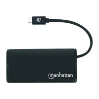 Manhattan USB-C Dock/Hub, Ports (4): USB-A (x4), 5 Gbps (USB 3.2 Gen1 aka USB 3.0), External Power Supply Not Needed, Equivalent to Startech HB30CM4AB, SuperSpeed USB, Black, Three Year Warranty, Retail Box - Hub - 4 x USB 3.2 Gen 1 - Desktop