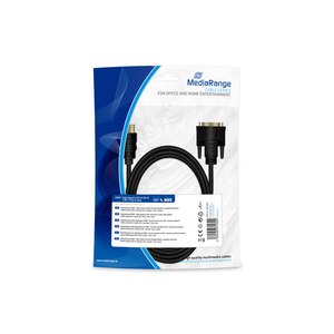 MEDIARANGE MRCS185 - 2 m - HDMI/DVI - Male - Gold - Black