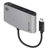 Alogic TB3D2DPBL-SGR - Thunderbolt 3 - DisplayPort - RJ-45 - USB 3.2 Gen 1 (3.1 Gen 1) - Schwarz - Grau - Windows 10 - Mac OS X 10.12 Sierra - Mac OS X 10.13 High Sierra - Mac OS X 10.14 Mojave - 124 mm