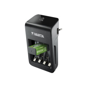 Varta LCD Plug Charger+ - 4 Std. Batterieladegerät / Stromadapter - (für 4xAA/AAA, 1x9V)