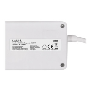 LogiLink - Ciabatta multipla - Corrente alternata 250 V - 3680 Watt - Connessioni di uscita: 6 (6 x CEE 7/3) - Cavo da 1,5 m - Germania - bianco