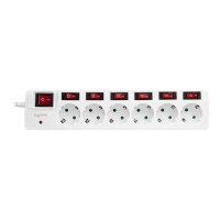 LogiLink - Ciabatta multipla - Corrente alternata 250 V - 3680 Watt - Connessioni di uscita: 6 (6 x CEE 7/3) - Cavo da 1,5 m - Germania - bianco