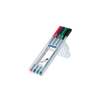 Staedtler 334 SB4. Schreibfarben: Schwarz, Blau, Grün, Rot, Produktfarbe: Grau, Gehäusematerial: Polypropylen (PP). Menge pro Packung: 1 Stück(e)