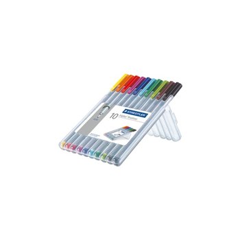 Staedtler triplus fineliner 334. Schreibfarben: Multi, Produktfarbe: Grau, Gehäusematerial: Polypropylen (PP). Menge pro Packung: 10 Stück(e)