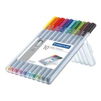 Staedtler triplus fineliner 334. Schreibfarben: Multi, Produktfarbe: Grau, Gehäusematerial: Polypropylen (PP). Menge pro Packung: 10 Stück(e)