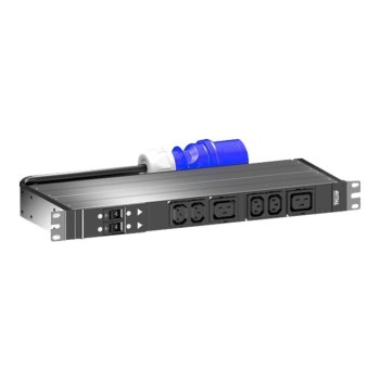 Rittal PDU Basic - Stromverteilungseinheit (Rack - einbaufähig) - Wechselstrom 230 V - 7.4 kW - 1-phasig - Ausgangsanschlüsse: 6 (2 x IEC 60320 C19, 4 x IEC 60320 C13) - 1U (19") - 3 m Schnur