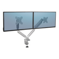 Fellowes Platinum Series - Befestigungskit - einstellbarer Doppelarm - für 2 Monitore - Aluminium - Silber - Bildschirmgröße: bis zu 68,6 cm (bis zu 27 Zoll)