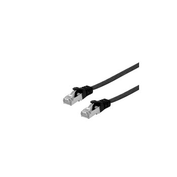 Equip Cat.6A U/FTP Flat Patchkabel - 0.5m - Schwarz - 0,5 m - Cat6a - U/FTP (STP) - RJ-45 - RJ-45