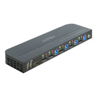 DeLOCK DisplayPort 1.4 KVM Switch 8K 30 Hz with USB 3.0 and Audio - KVM-/Audio-/USB-Switch - 4 x KVM/Audio/USB - 1 lokaler Benutzer - Desktop